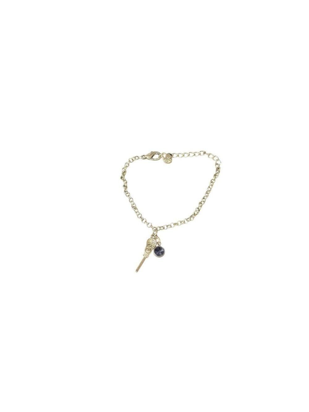 Women's Unbranded Silver Tone Lacrosse Stick Charm Bracelet One Size